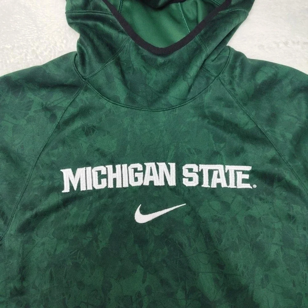 Michigan State Sweatshirt‎ Mens Medium Green NCAA Football Nike Dri-FIT Hoodie